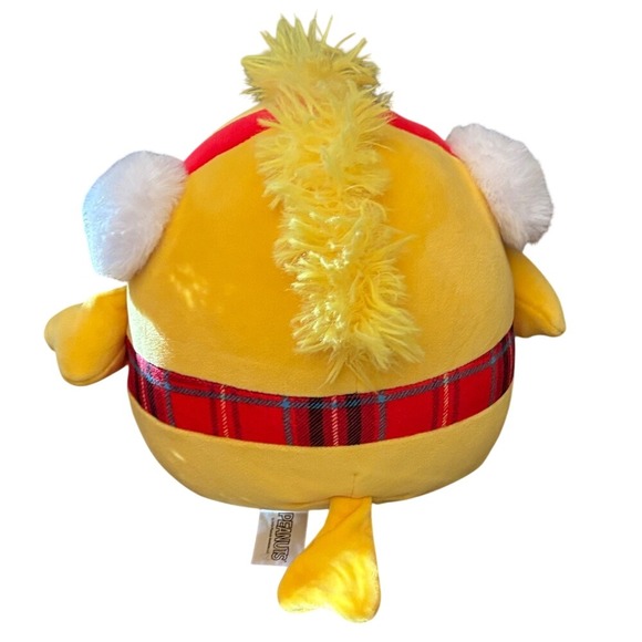 Peanuts Squishmallow Woodstock Plush w/ Holiday Red Plaid Scarf & Earmuffs 8" - Picture 2 of 6